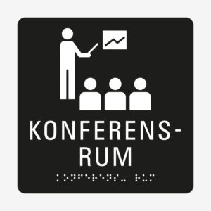 Taktil skylt m. brailleskrift KONFERENSRUM